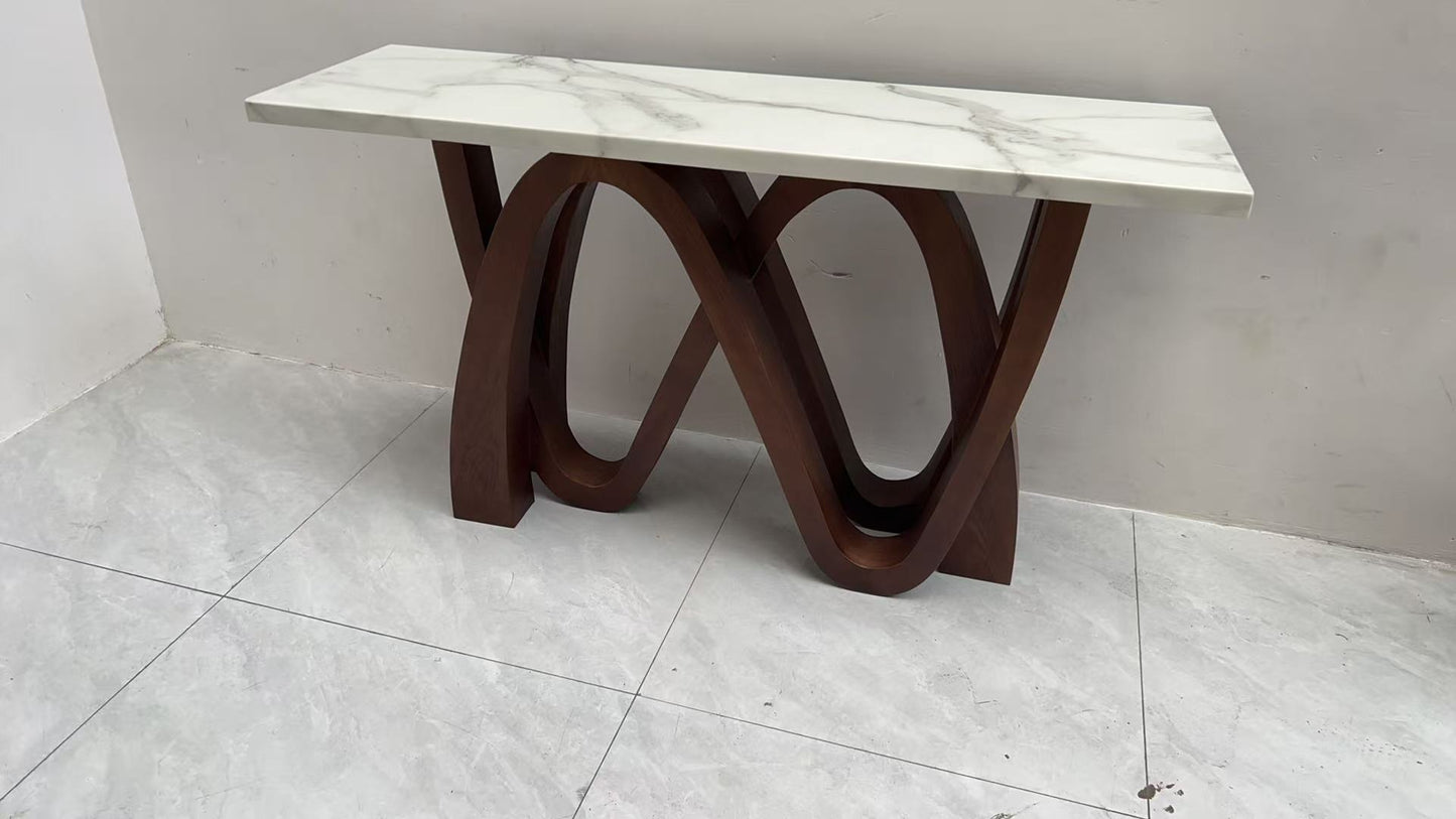 dev hall table with marble