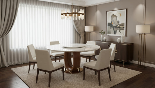 Rowan Round Marble with Middle Revolving