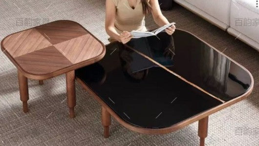 West - Twin Wooden Coffee Table with Marble.