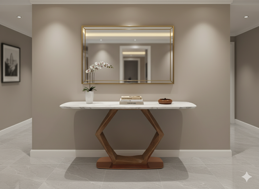 Kanak - Stylish Console Table made of wood and Marble