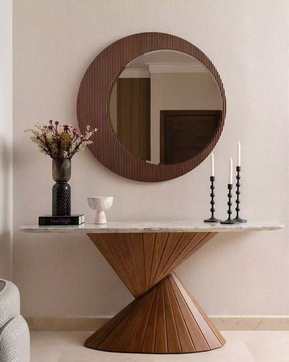 Boltan Console Table Hall Table Wooden and Marble