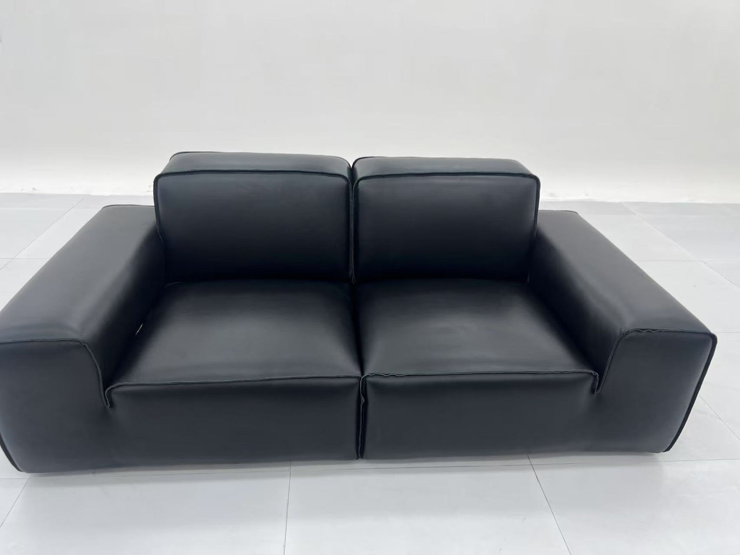 alice  modular sofa 3+2+2 genuine leather black color