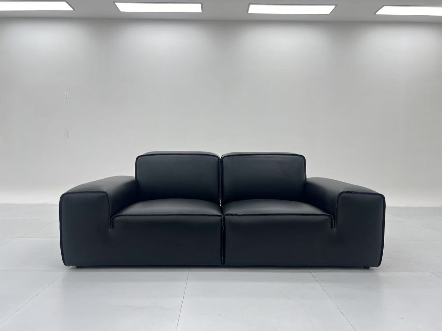 alice  modular sofa 3+2+2 genuine leather black color