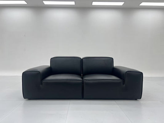Alice  Modular sofa 3+2+2 Genuine leather Black color