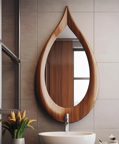 Das - Stylish Mirror with wooden frame.