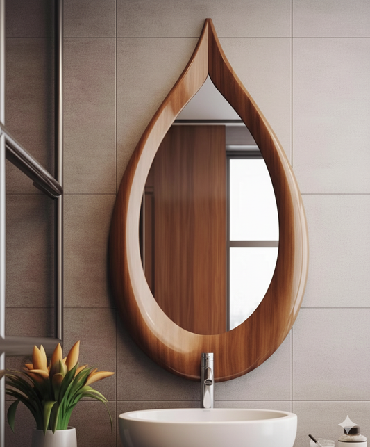 Das - Stylish Mirror with wooden frame.